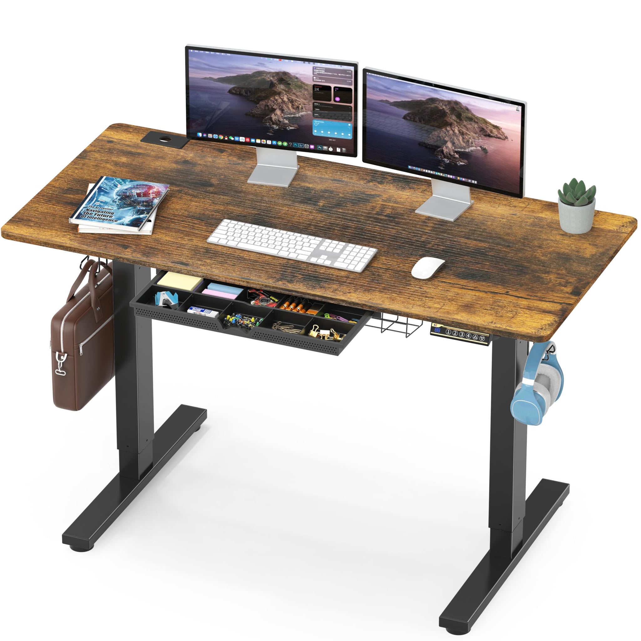Height Adjustable Standing Desk with Memory Preset Feature
