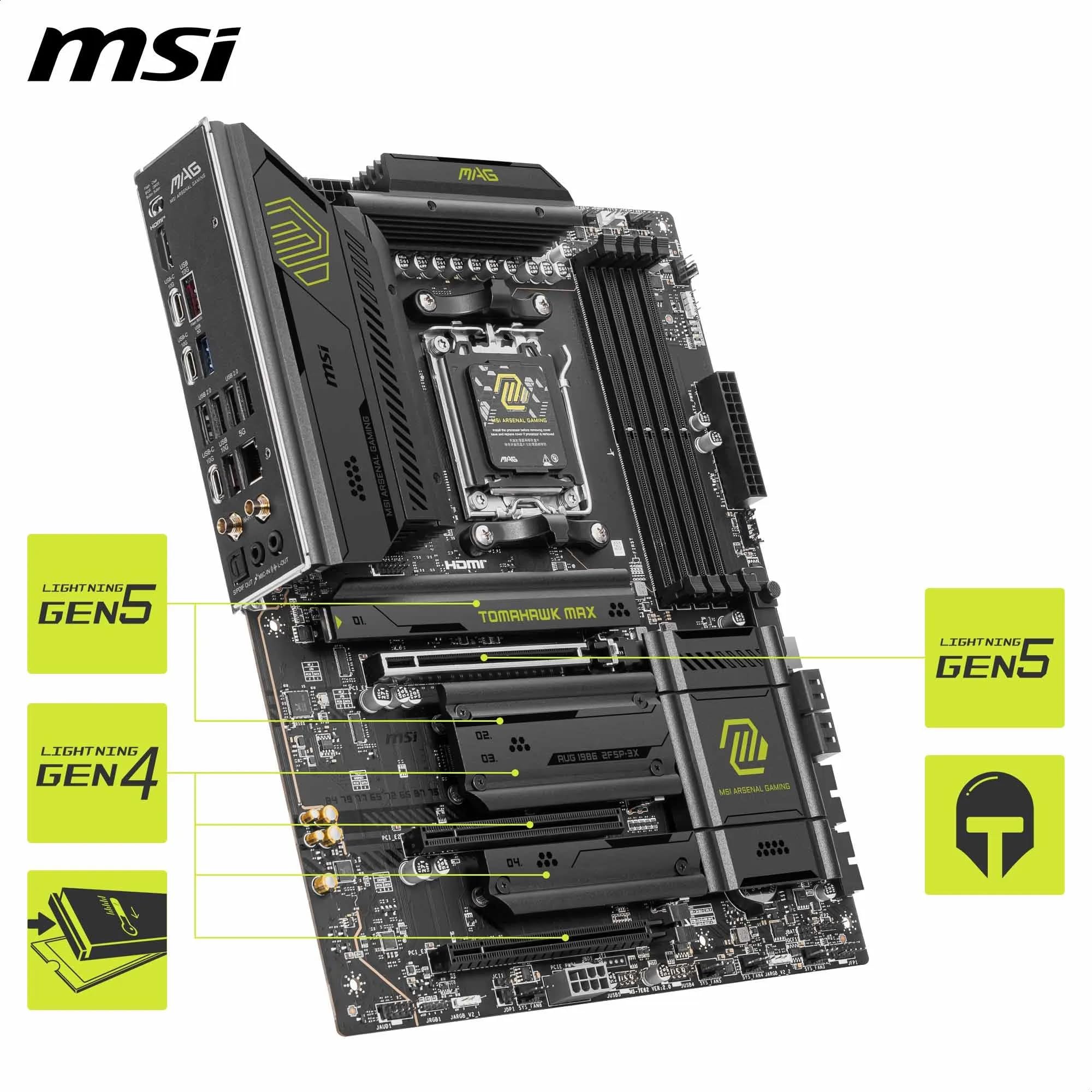 MSI MAG X870 Tomahawk WiFi Gaming Motherboard for AMD Ryzen