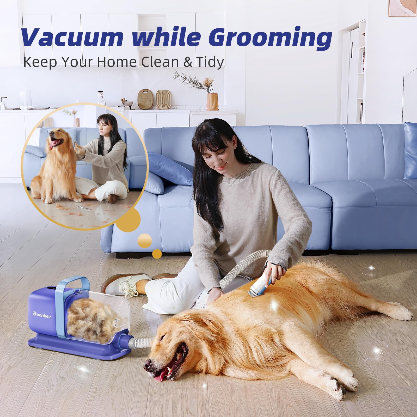 Dog Grooming Kit With Vacuum For Easy Cleanup