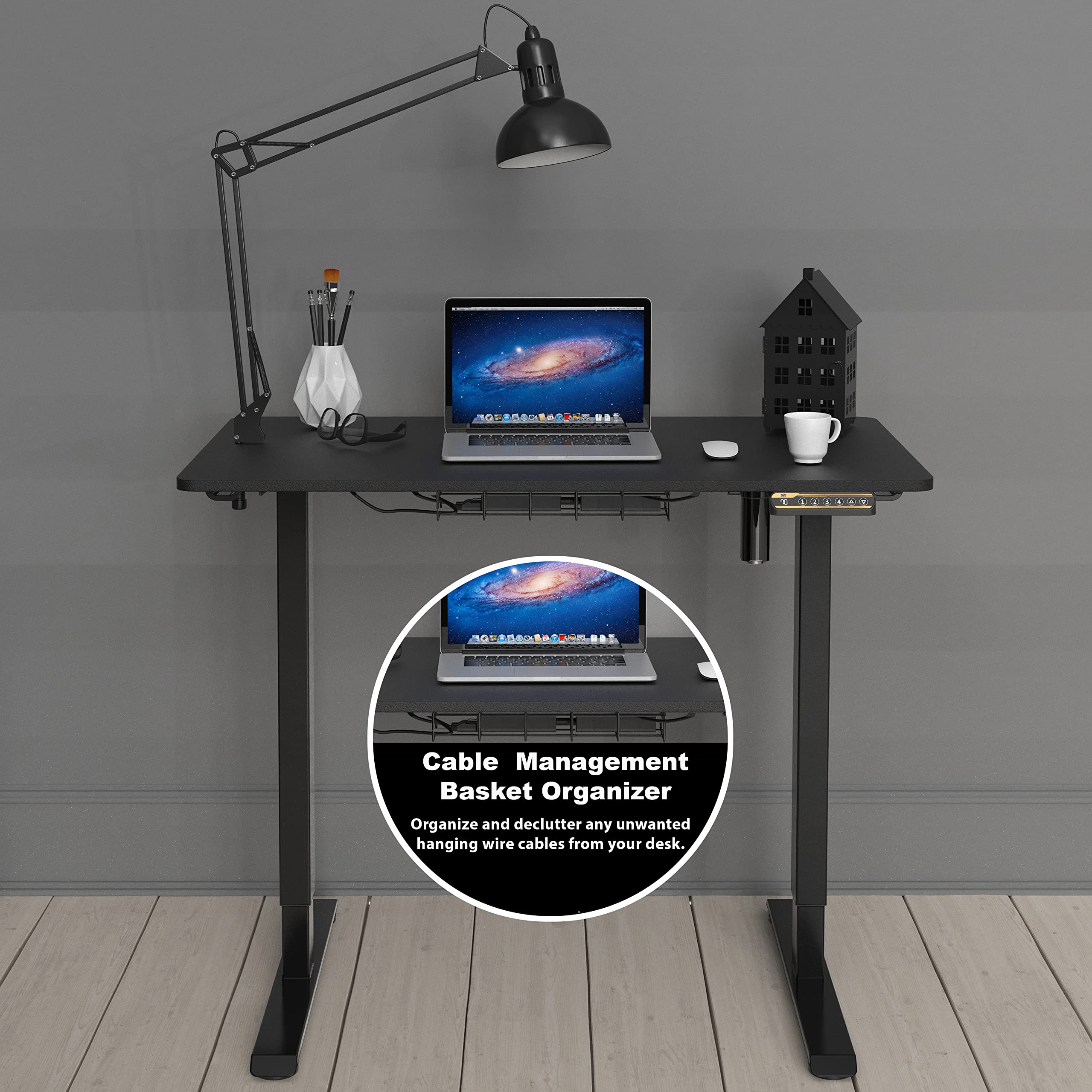 Electric Height Adjustable Desk with Cable Management