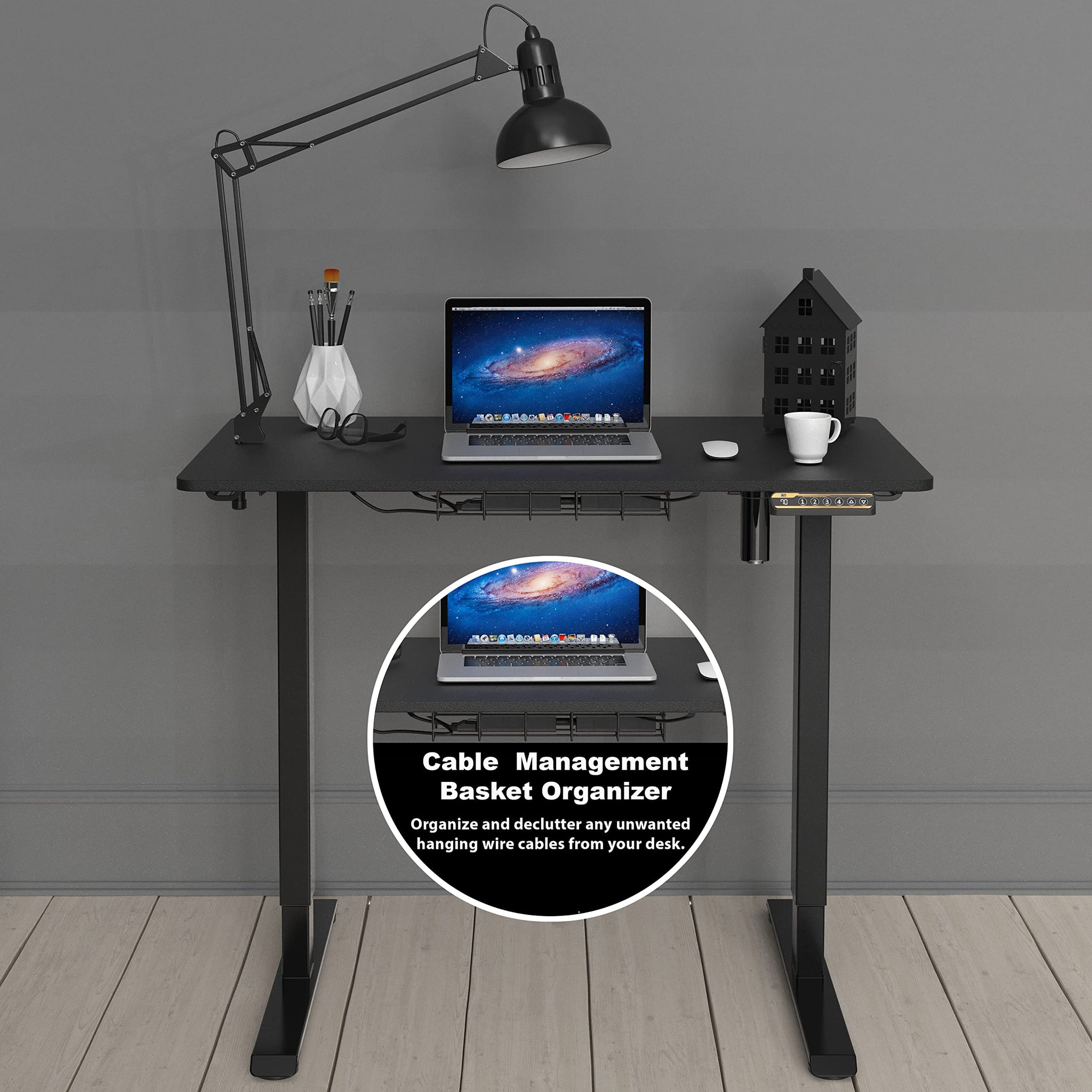 Electric Height Adjustable Desk with Cable Management