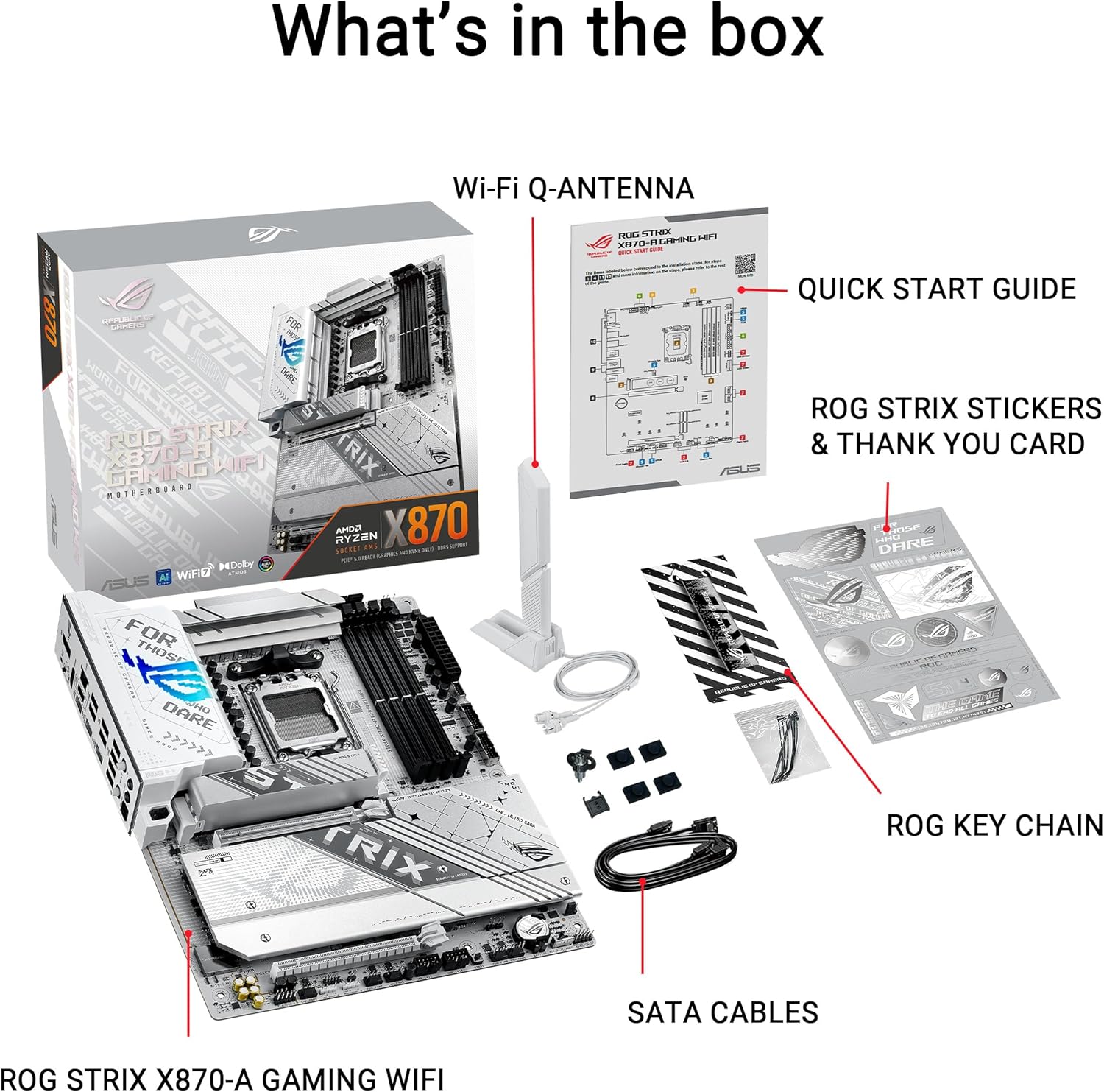 ASUS ROG Strix X870-A Gaming Motherboard with WiFi 7