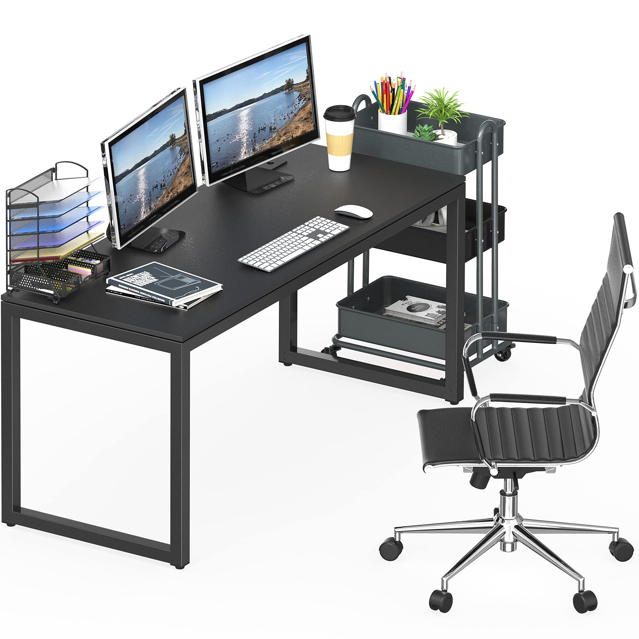 55 Inch Espresso Office Computer Desk for Professionals