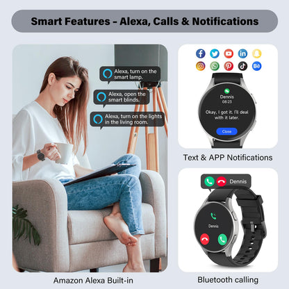 Smart Watch For Women With Alexa Health Tracking AMOLED