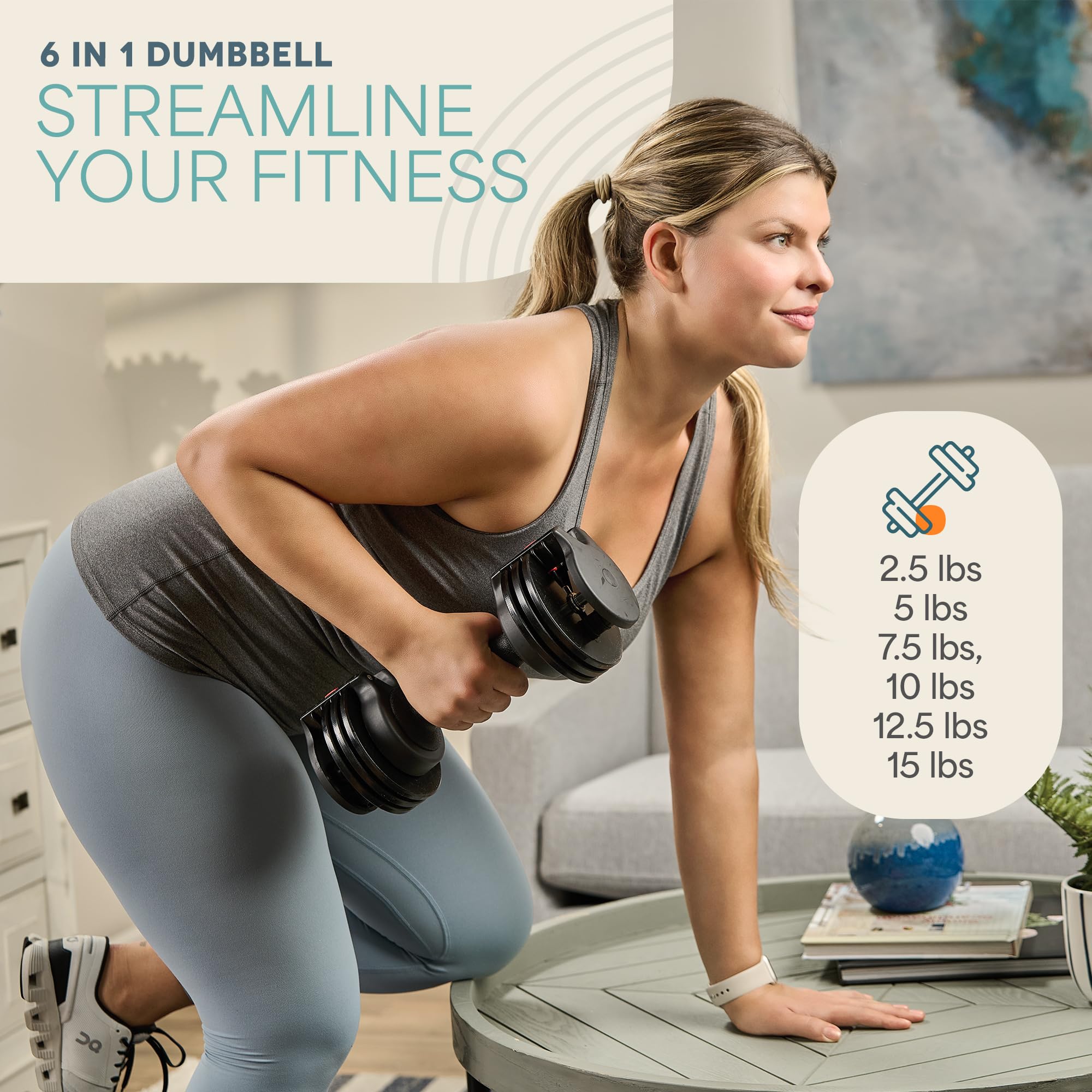 Adjustable Dumbbells Set with Rack for Home Gym