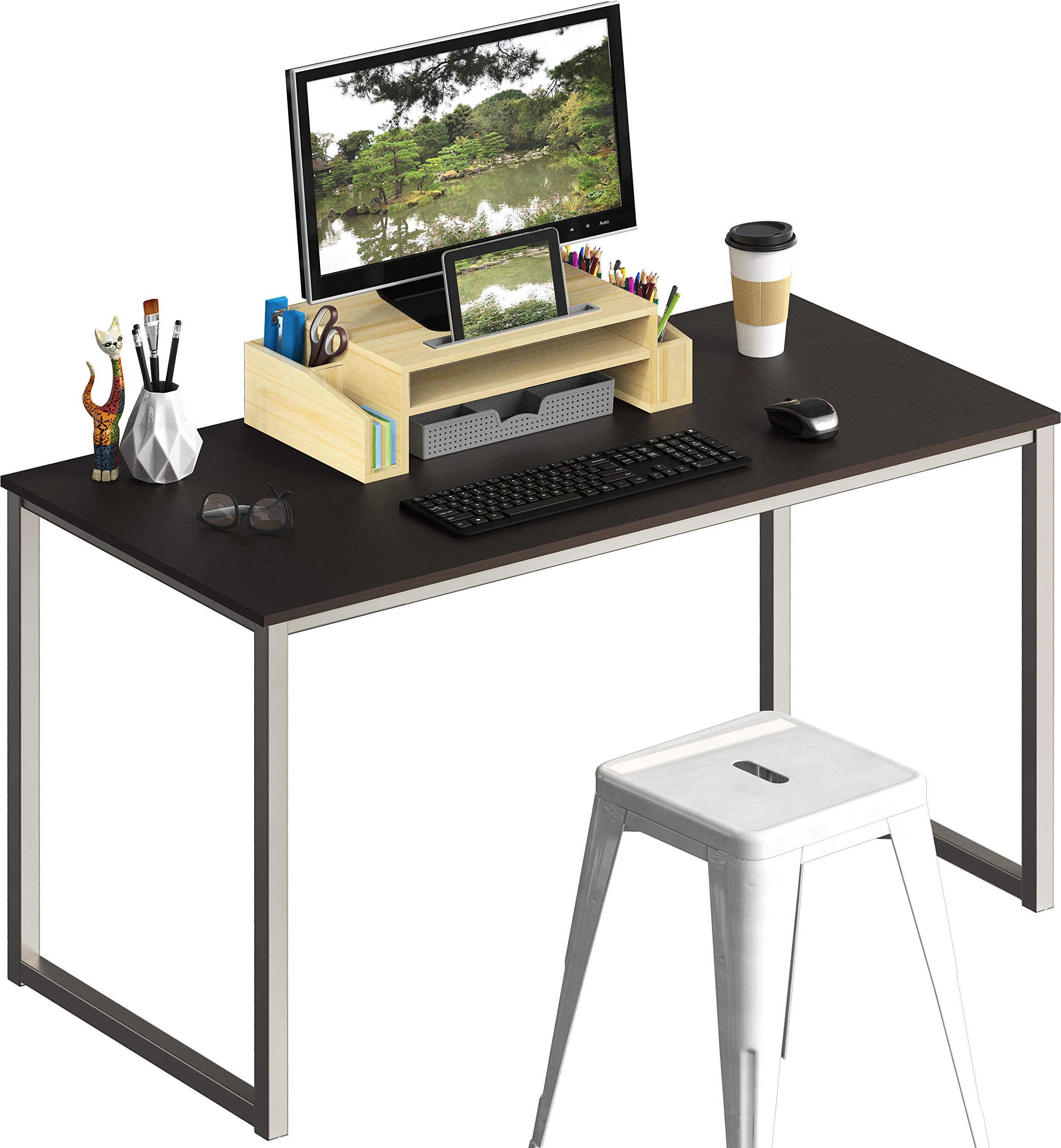 SHW 48 Inch Black Home Office Computer Desk