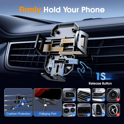 Upgraded 3 In 1 Car Phone Holder Mount Powerful Suction
