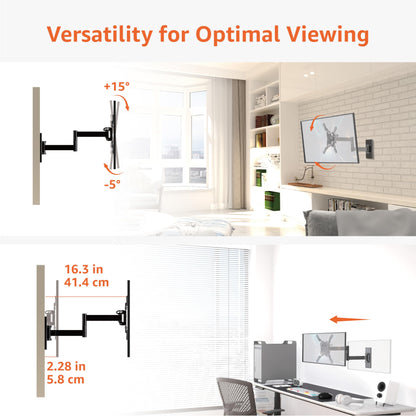 Amazon Basics Full Motion Wall Mount for 26 to 55 TVs Black