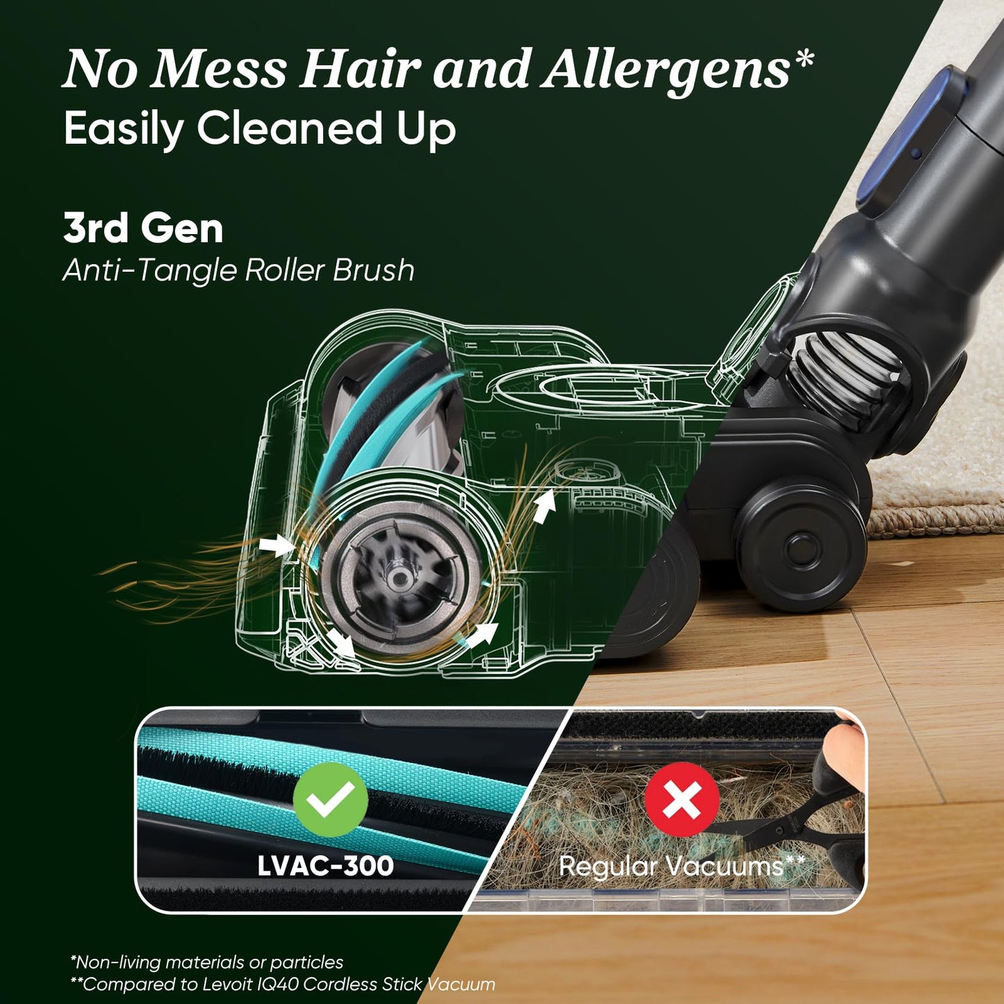 Levoit Cordless Vacuum Cleaner with Tangle Resistant Design