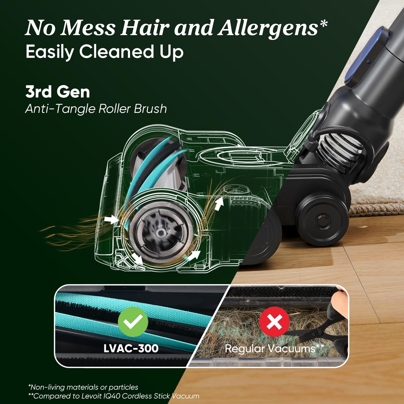 Levoit Cordless Vacuum Cleaner with Tangle Resistant Design
