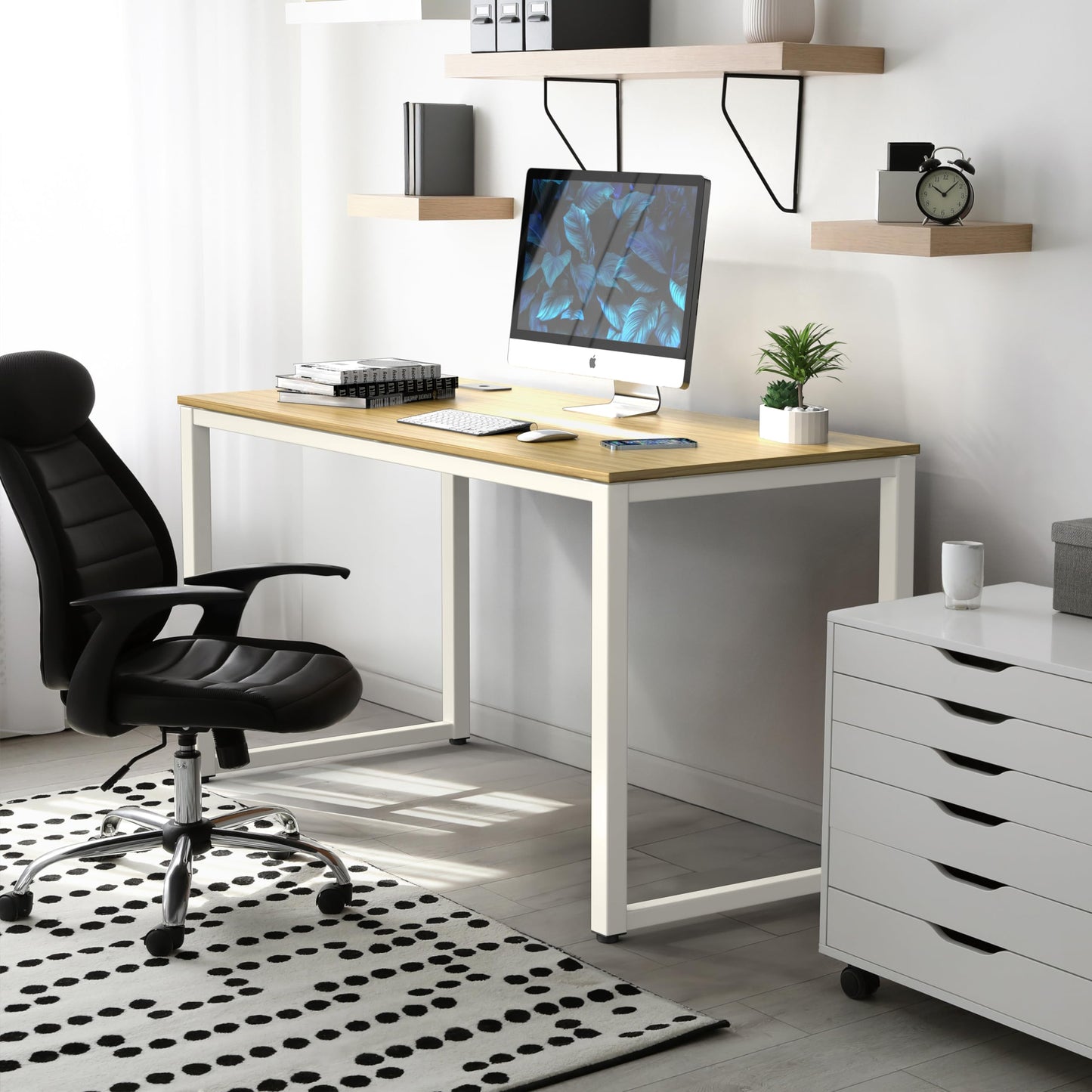 55 Inch Espresso Office Computer Desk for Professionals