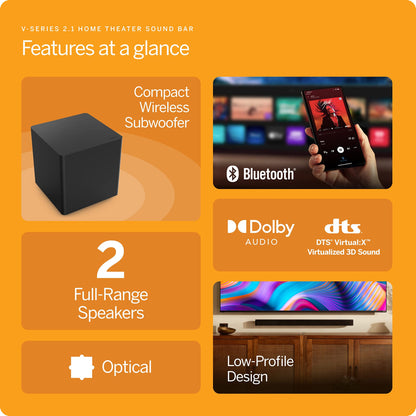 Vizio V Series Compact Sound Bar with Powerful Audio