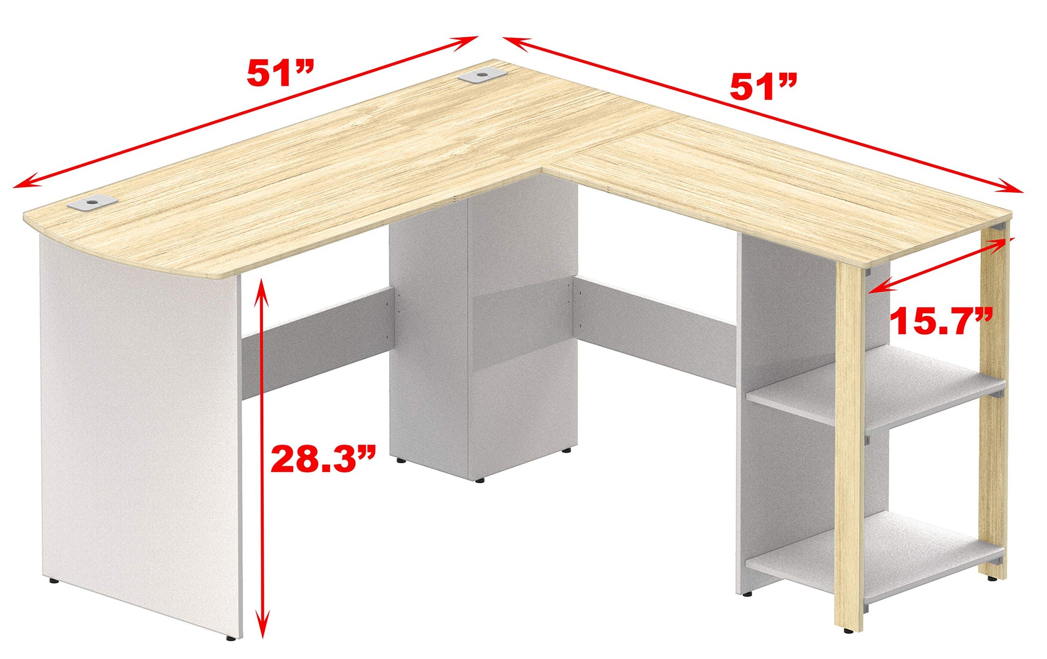 L Shaped Home Office Desk with Storage Solutions