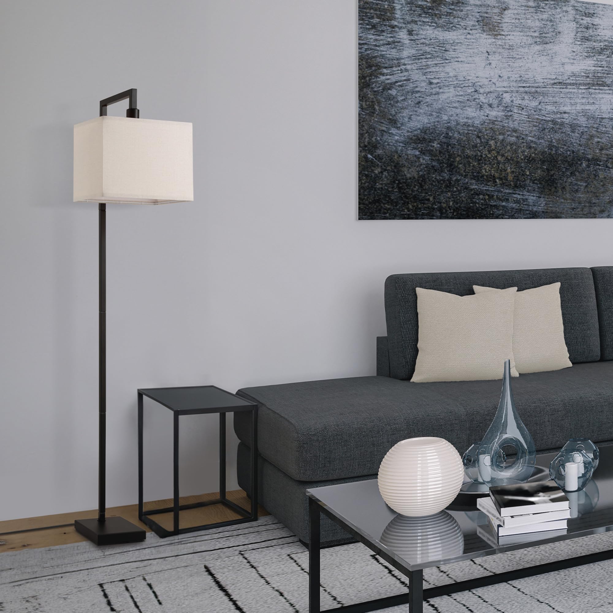 Modern 58 Inch Floor Lamp with Geometric Design