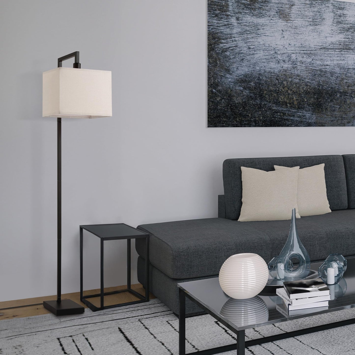 Modern 58 Inch Floor Lamp with Geometric Design