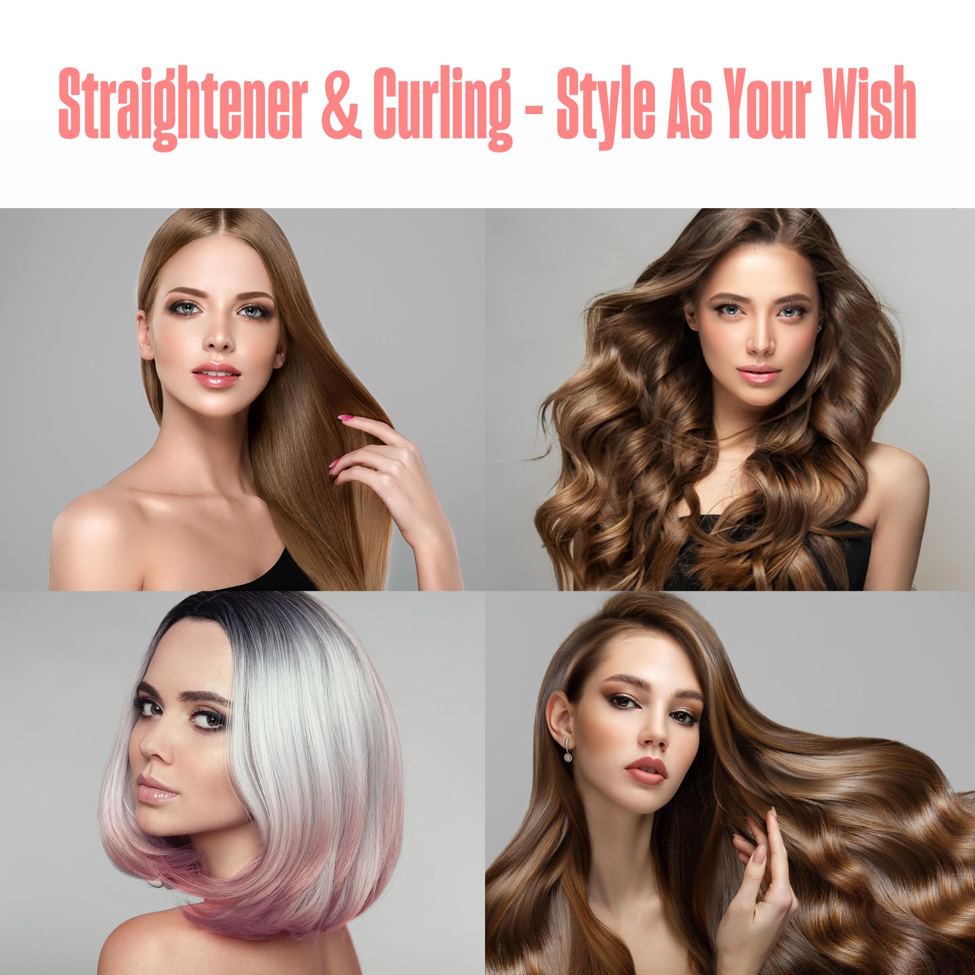 2 in 1 Hair Straightener and Curler for Effortless Styling
