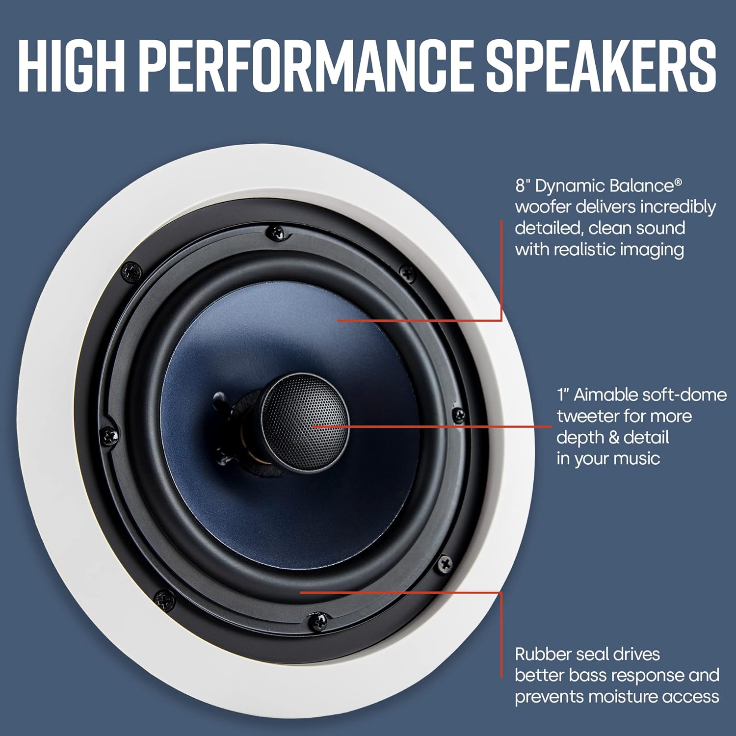 Polk Audio RC80i In Ceiling Speakers with Immersive Sound