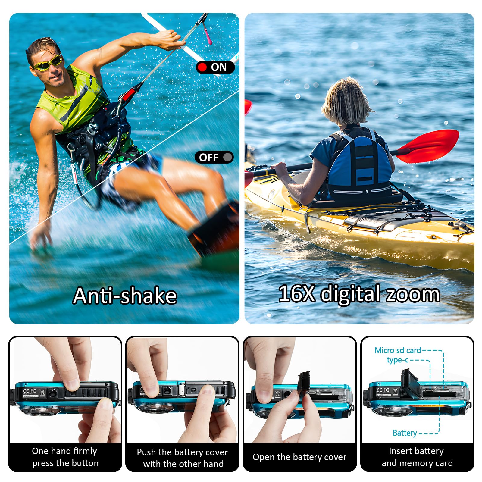 4K Waterproof Underwater Camera for Snorkeling Adventures