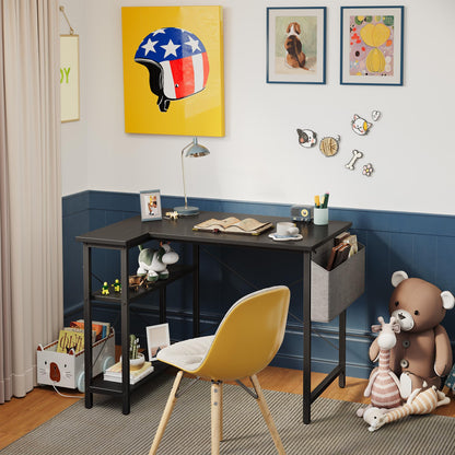 CubiCubi L Shaped Desk with Reversible Storage Options
