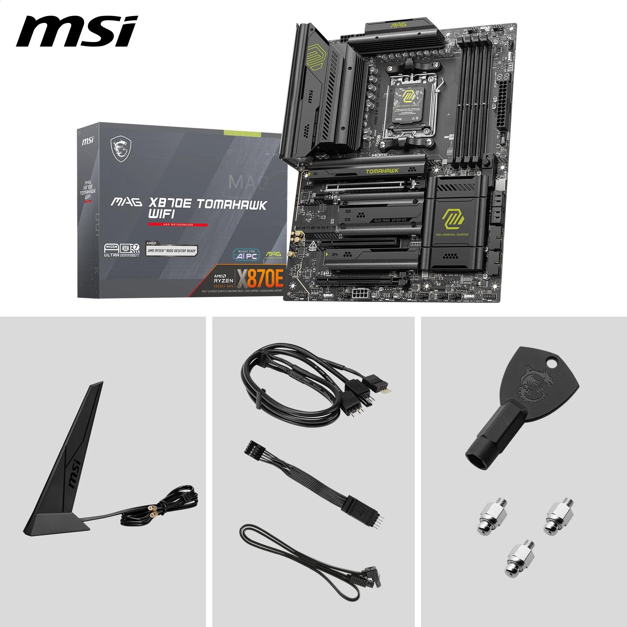 MSI MAG X870 Tomahawk WiFi Gaming Motherboard for AMD Ryzen
