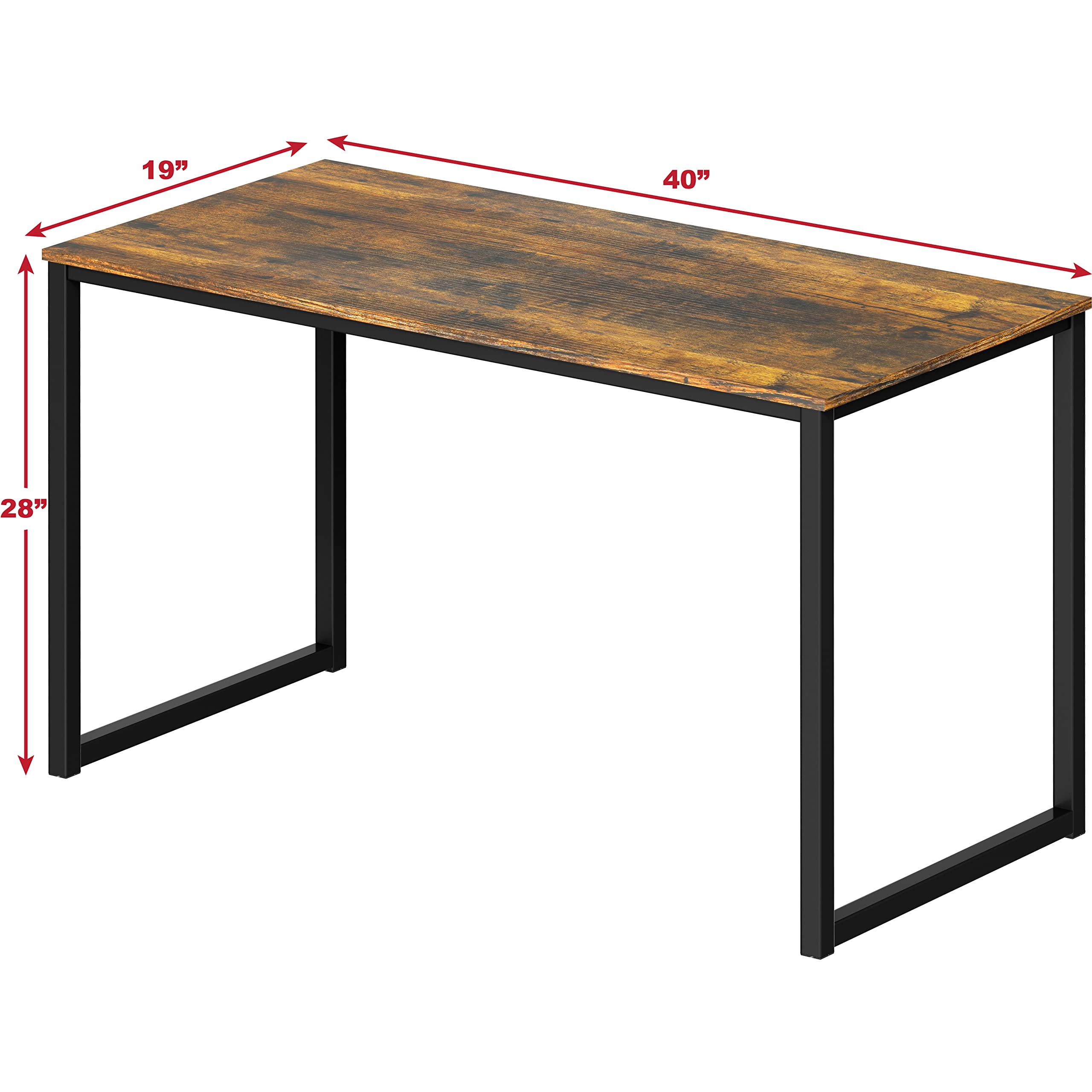 SHW 48 Inch Black Home Office Computer Desk
