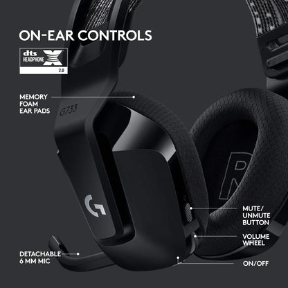 Logitech G733 Wireless Gaming Headset with Premium Audio