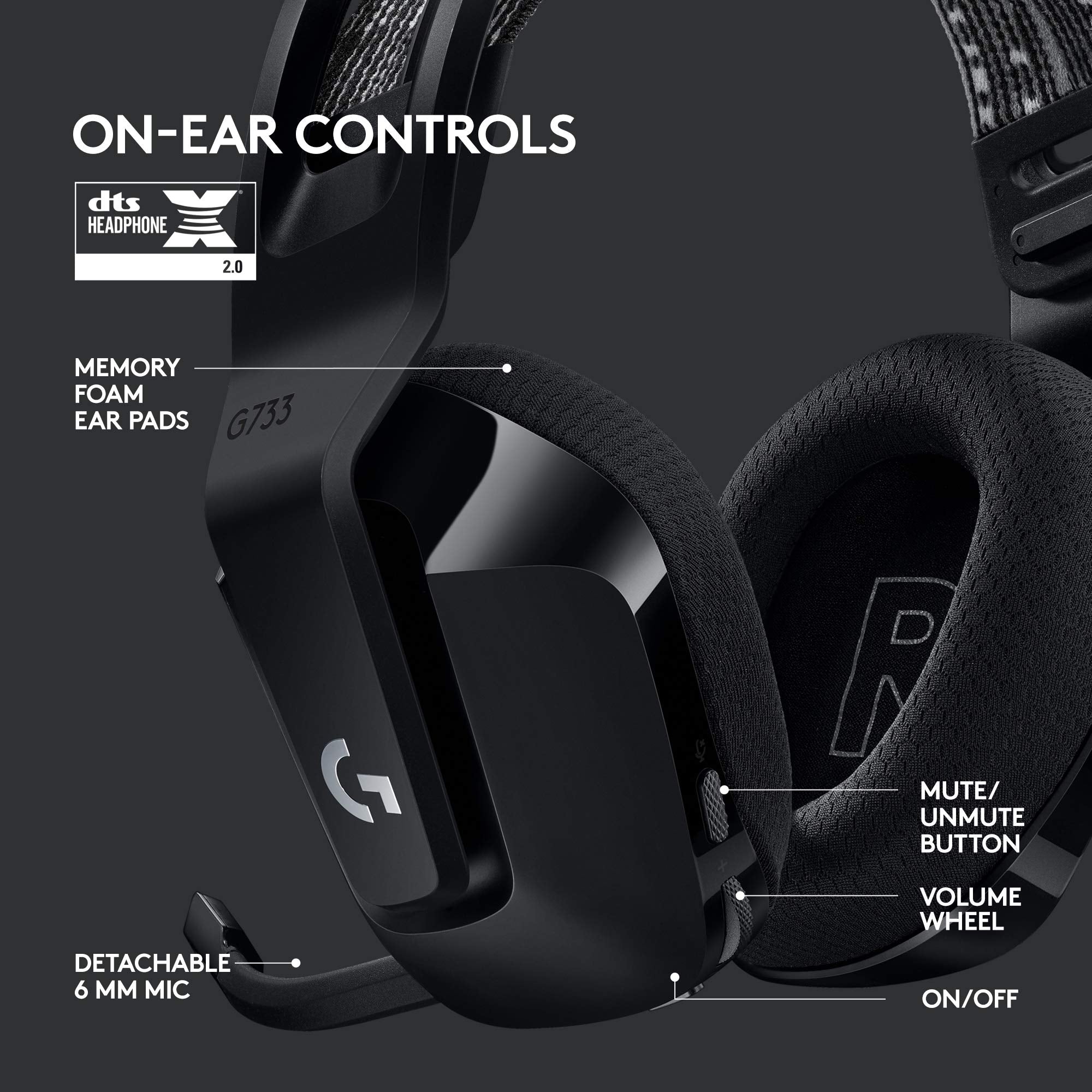 Logitech G733 Wireless Gaming Headset with Premium Audio