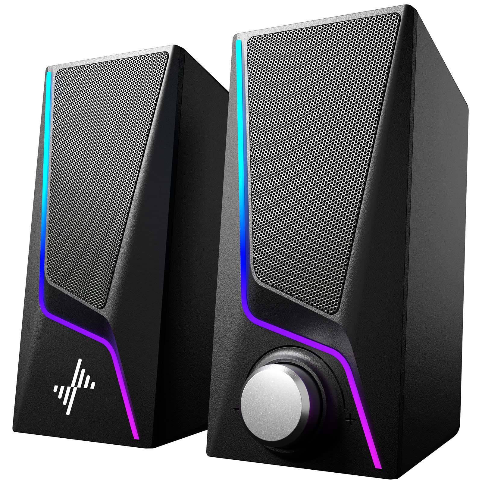 USB Powered Computer Speakers with Bass Boost and Lighting Modes