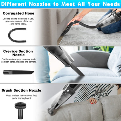 Handheld Cordless Vacuum 11000Pa Rechargeable for Car