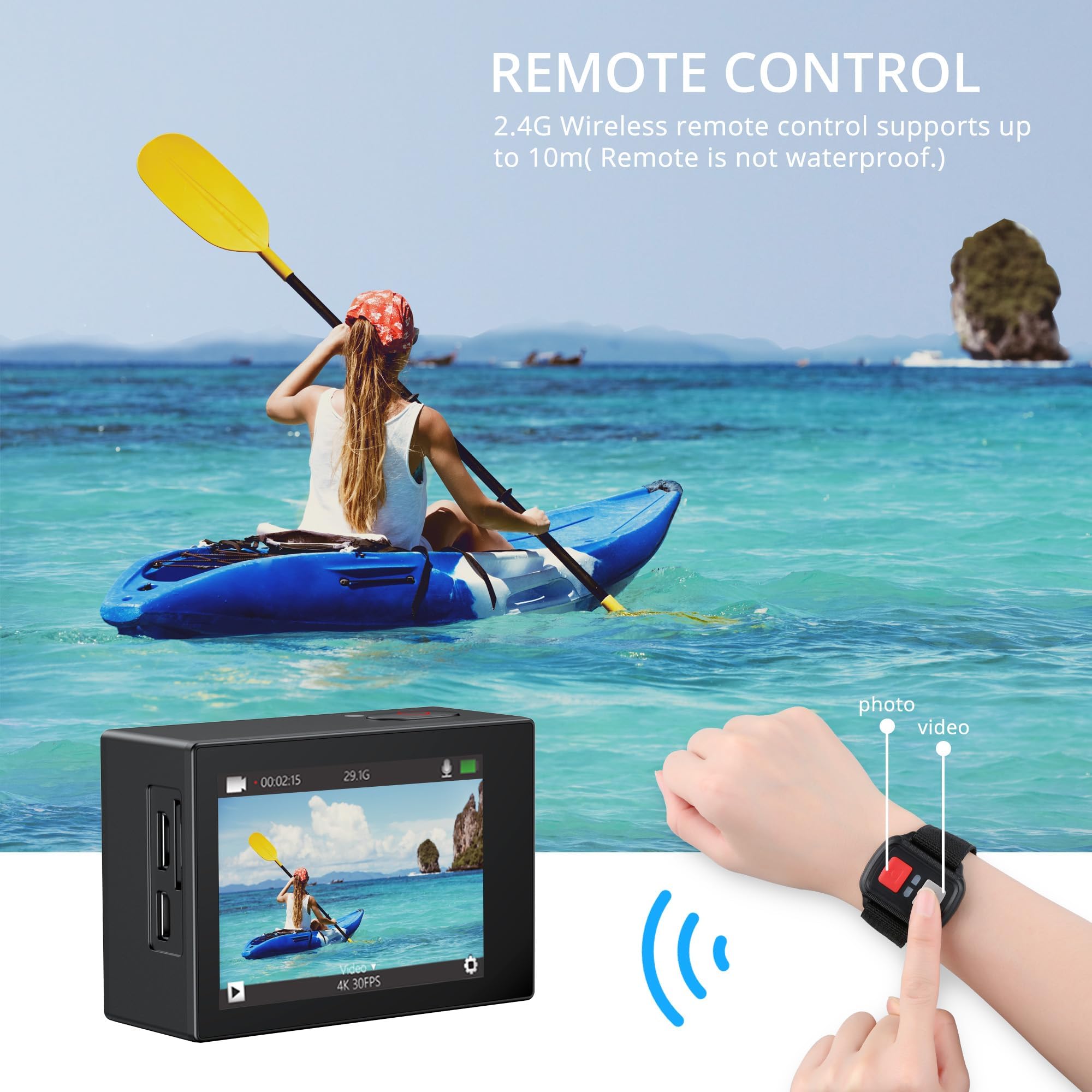 4K Waterproof Action Camera with WiFi and Remote