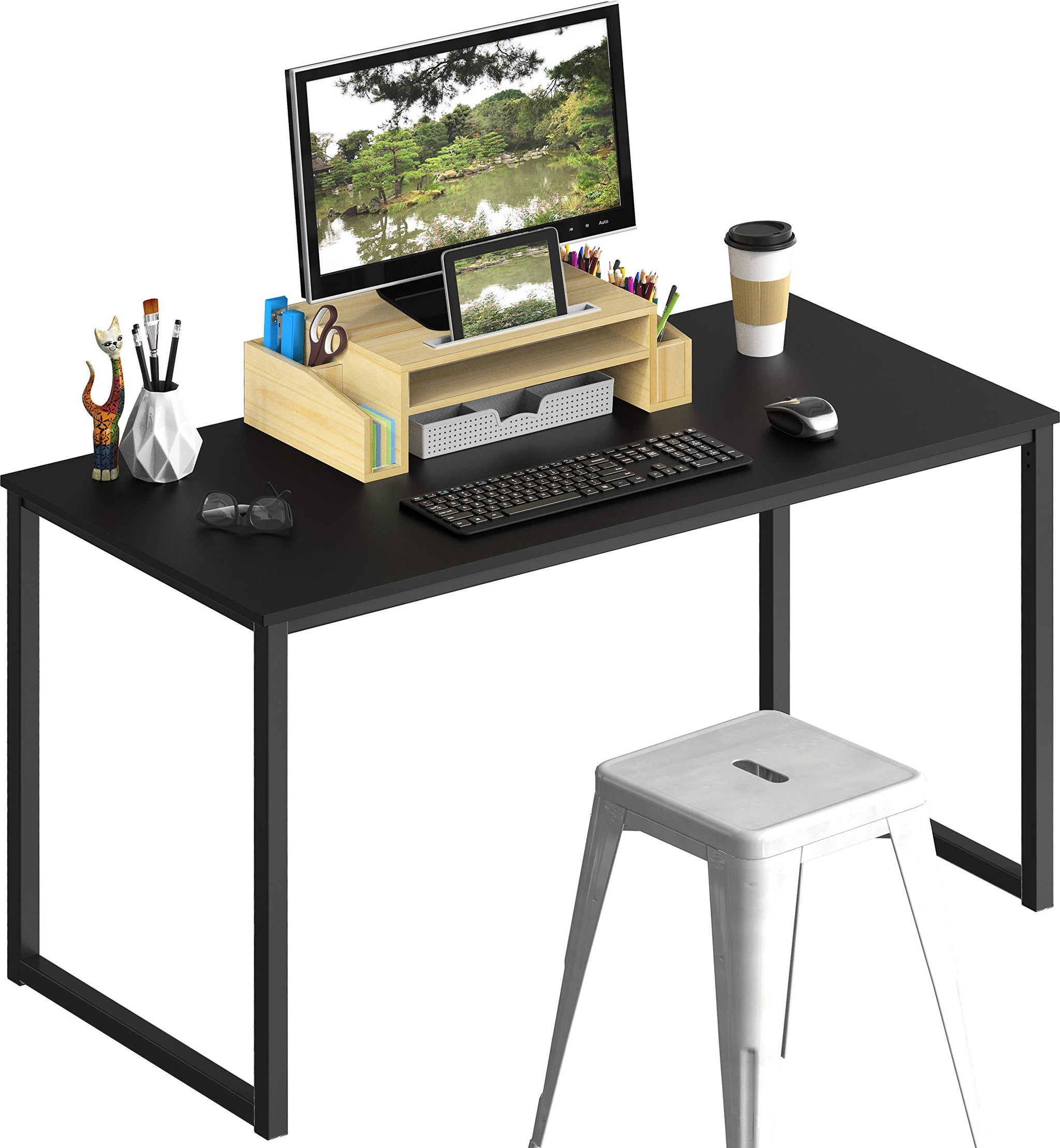 SHW 48 Inch Black Home Office Computer Desk