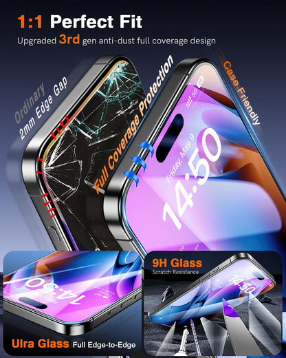 LK 2 Tempered Glass Screen Protector For iPhone 17 Pro Max