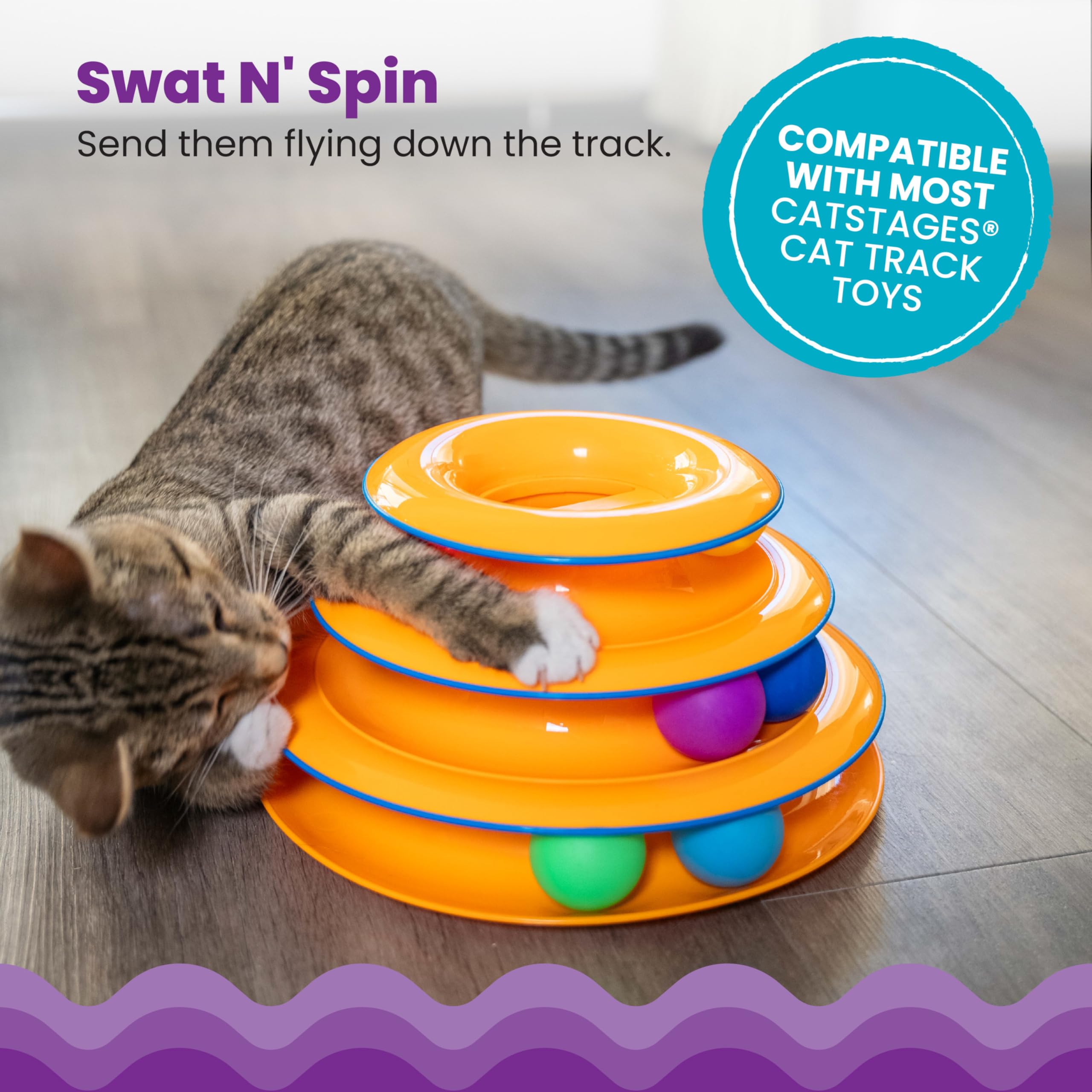 Interactive Three Level Cat Track Toy for Endless Fun