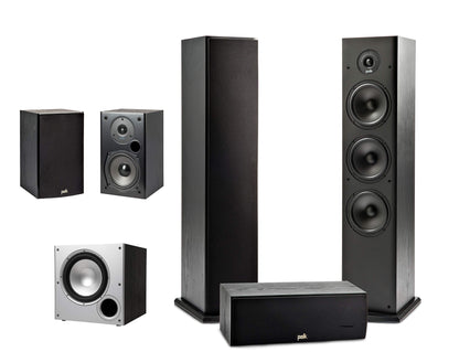Polk Audio T15 Bookshelf Speakers with Deep Bass Sound
