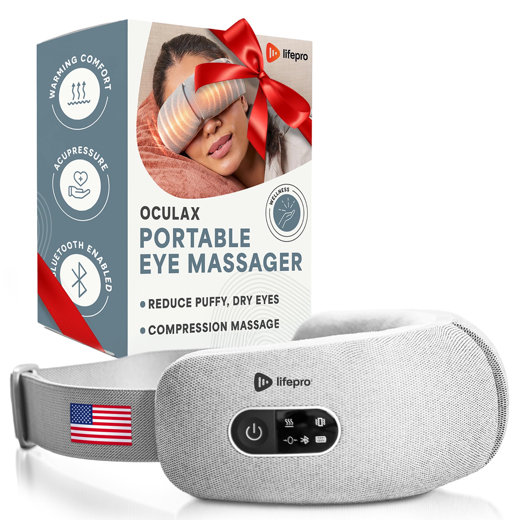 Portable Eye Massager with Heat and Vibration for Relief