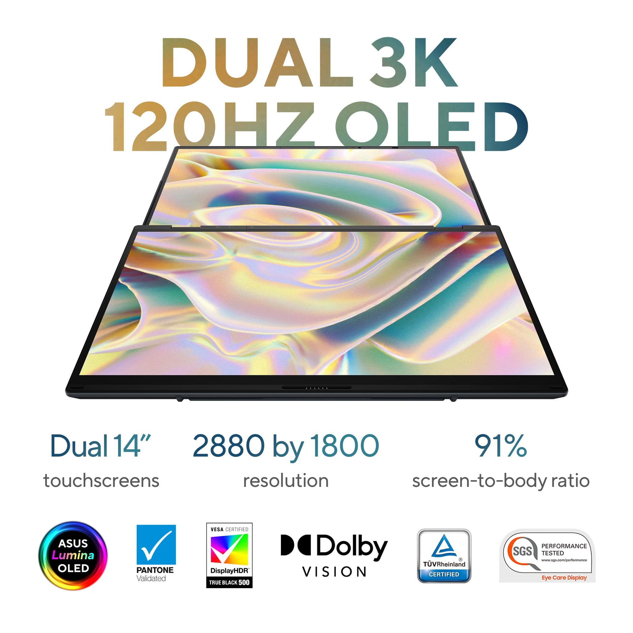 ASUS Zenbook Duo Laptop with Dual 14 Inch OLED Display