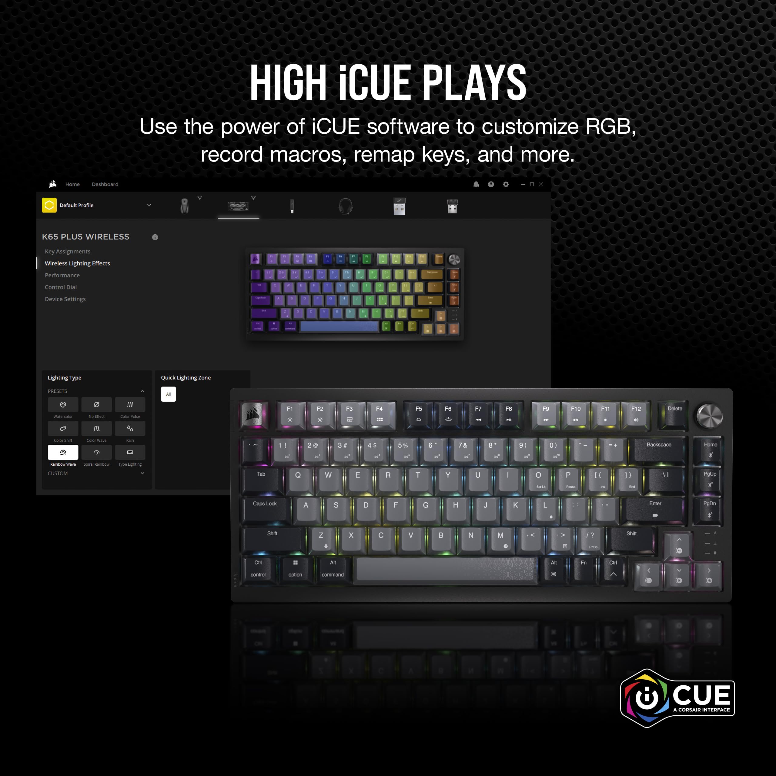 Corsair K65 Plus Wireless RGB Mechanical Gaming Keyboard