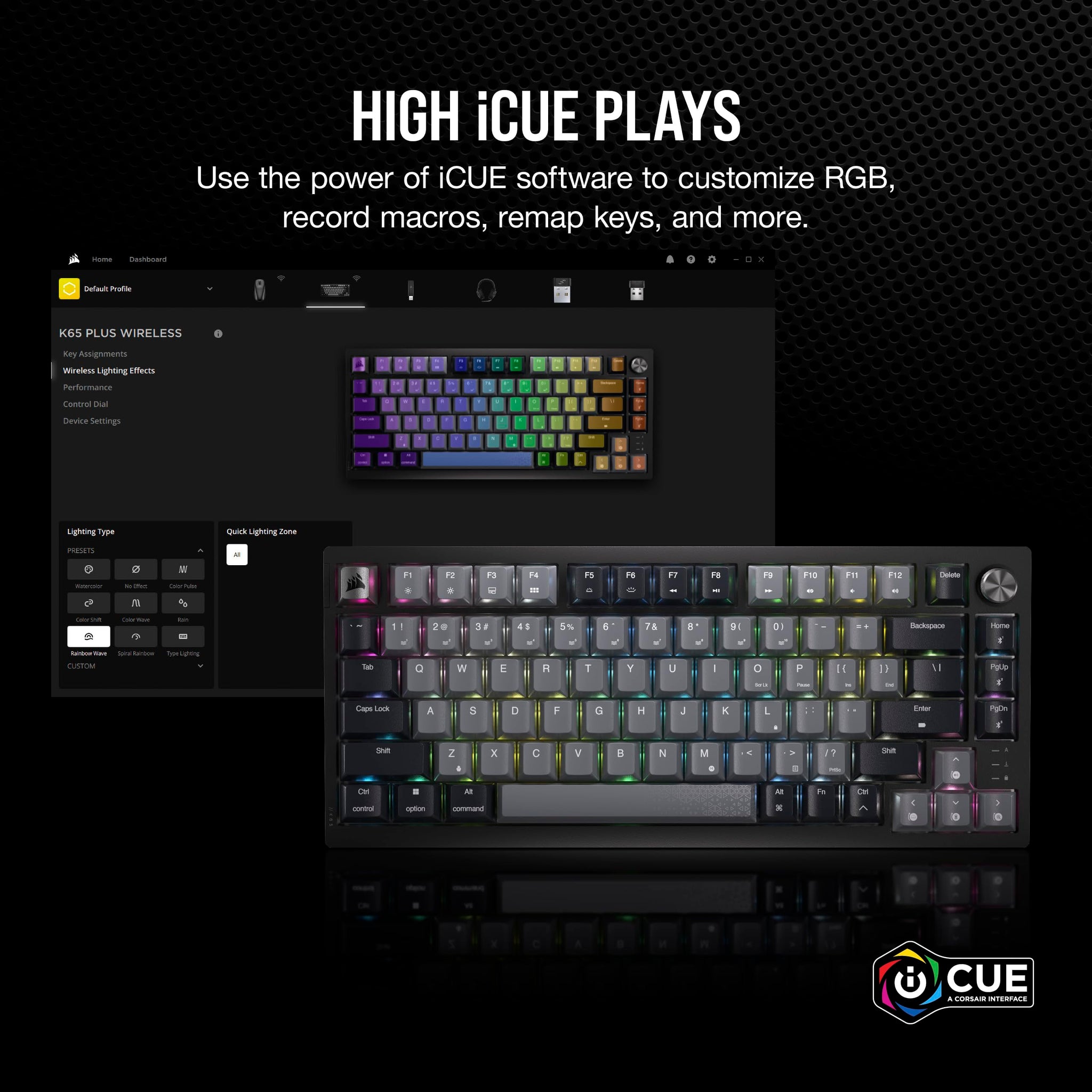 Corsair K65 Plus Wireless RGB Mechanical Gaming Keyboard