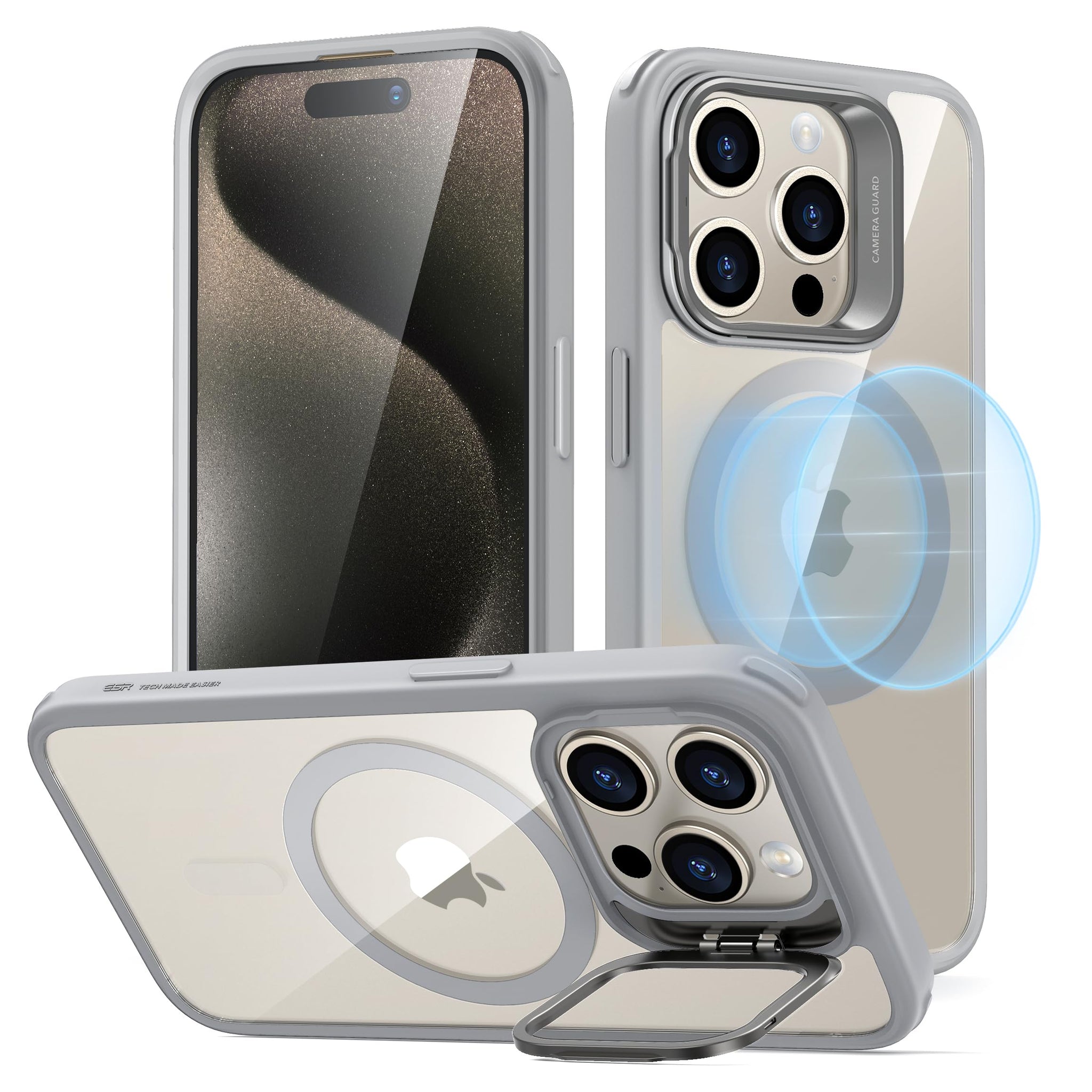 Military-Grade iPhone 16 Pro Max Case with Built-in Stand