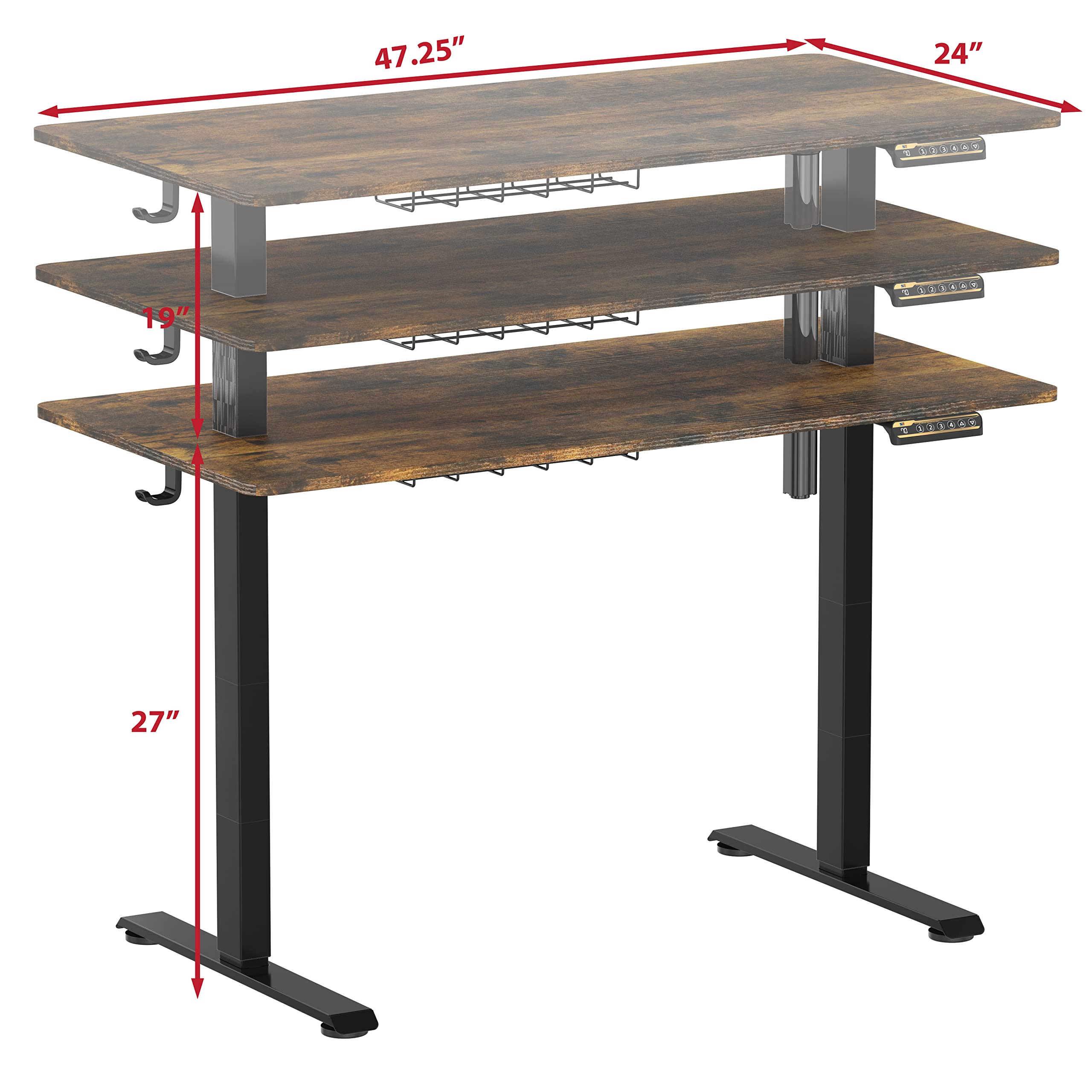 Electric Height Adjustable Desk with Cable Management