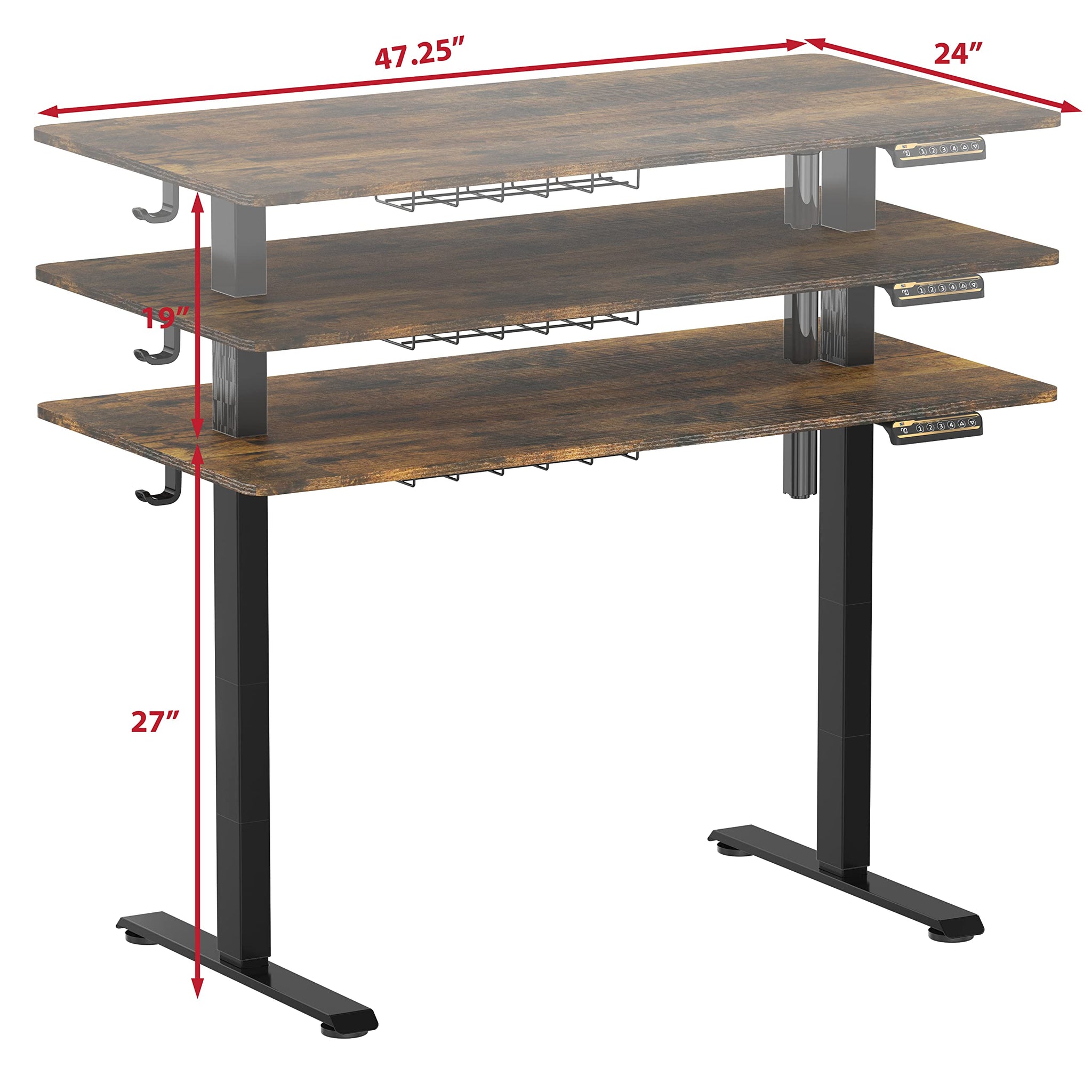Electric Height Adjustable Desk with Cable Management