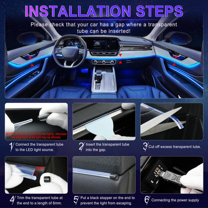LivTee Smart Car LED Interior Lights USB Port App Control