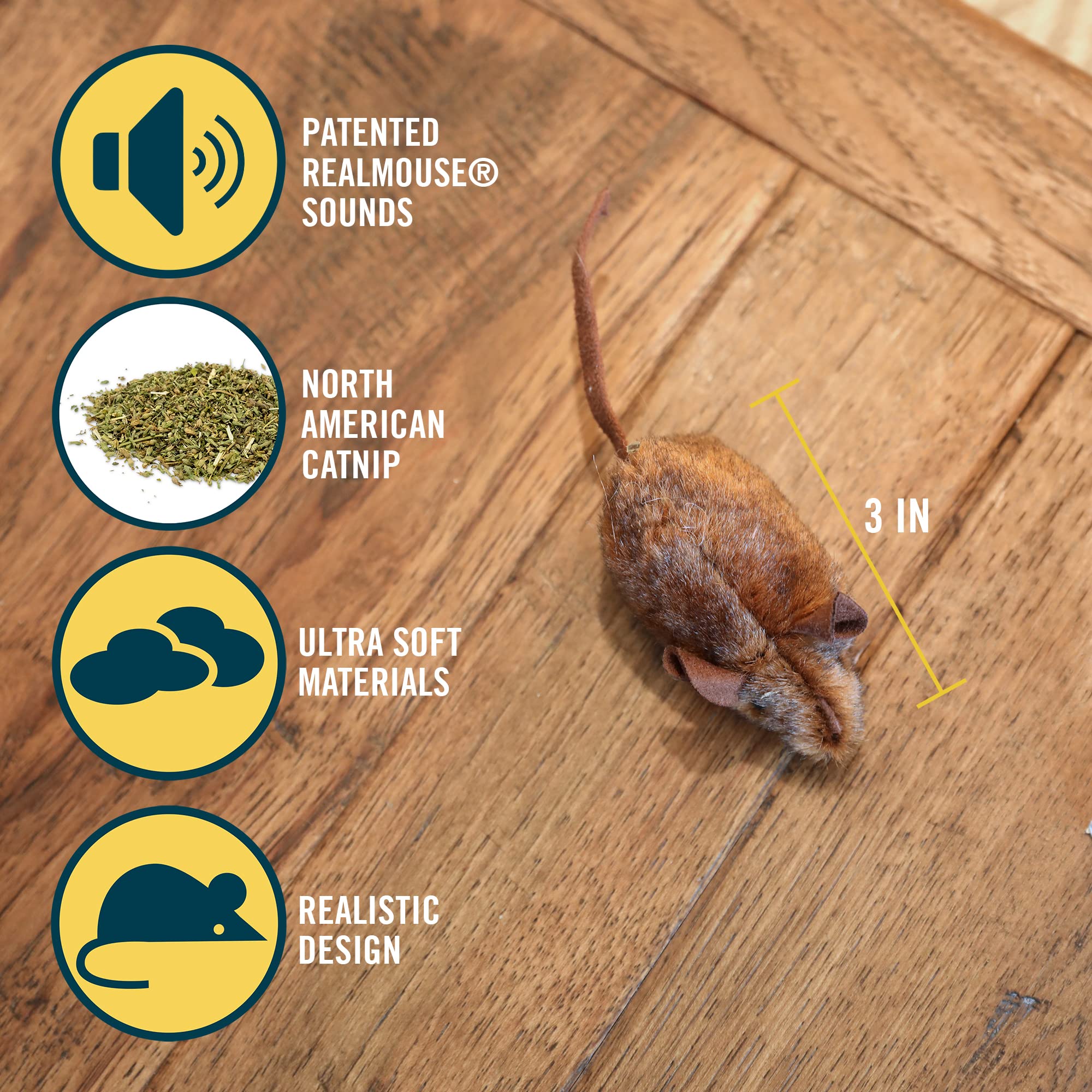 Interactive Cat Toy Pack with Real Mouse Sound