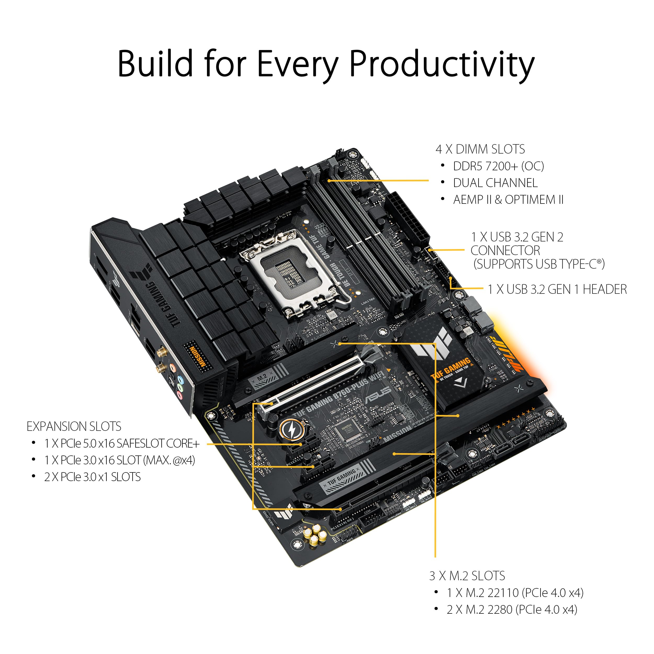 ASUS TUF Gaming B760 Plus WiFi Motherboard for Ultimate Performance