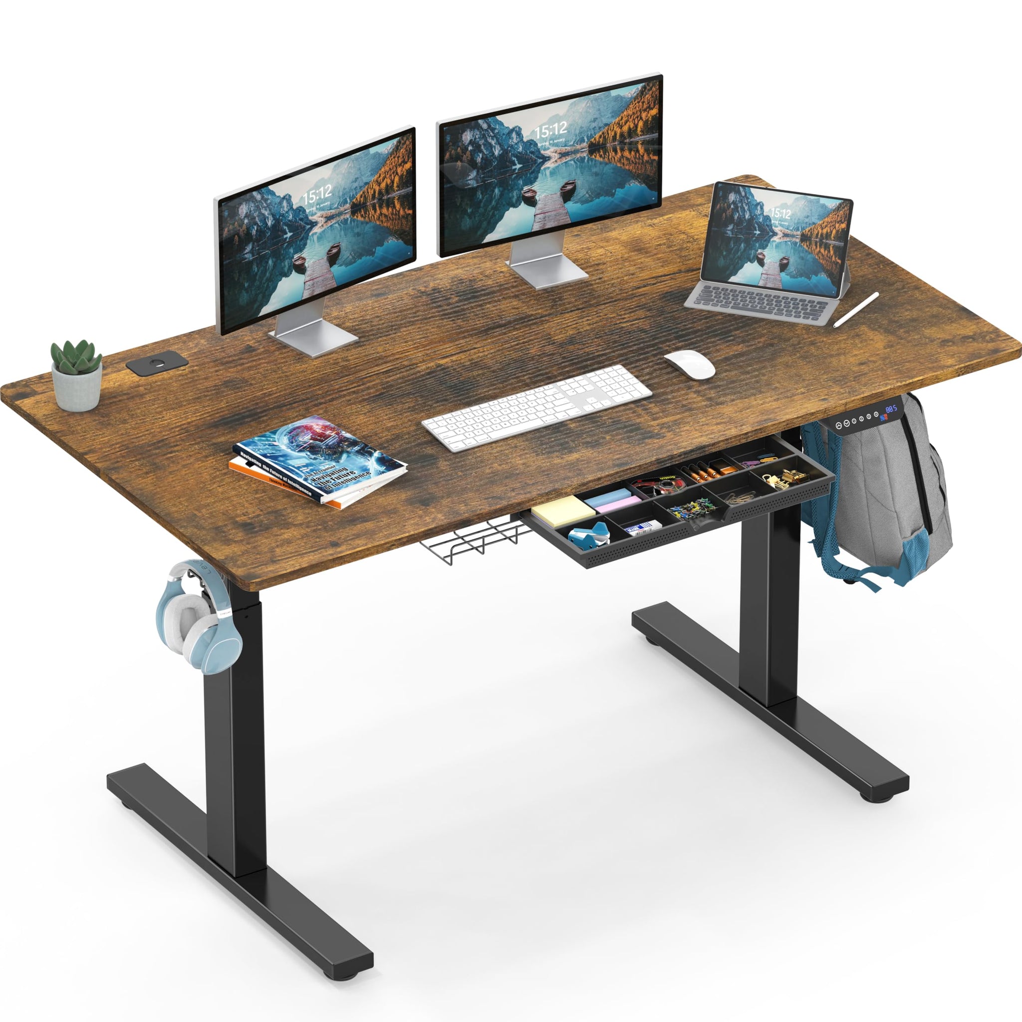 Height Adjustable Standing Desk with Memory Preset Feature