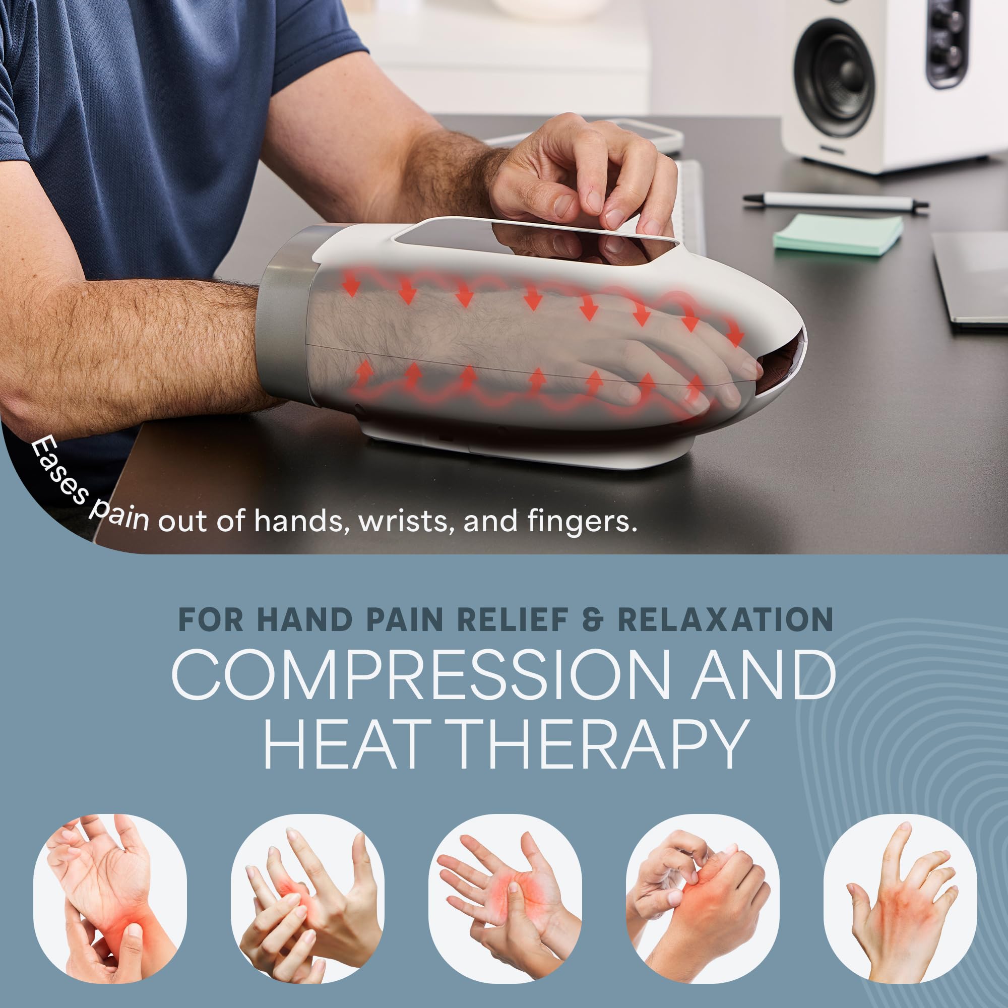 LifePro Legra Hand Massager with Heat and Compression
