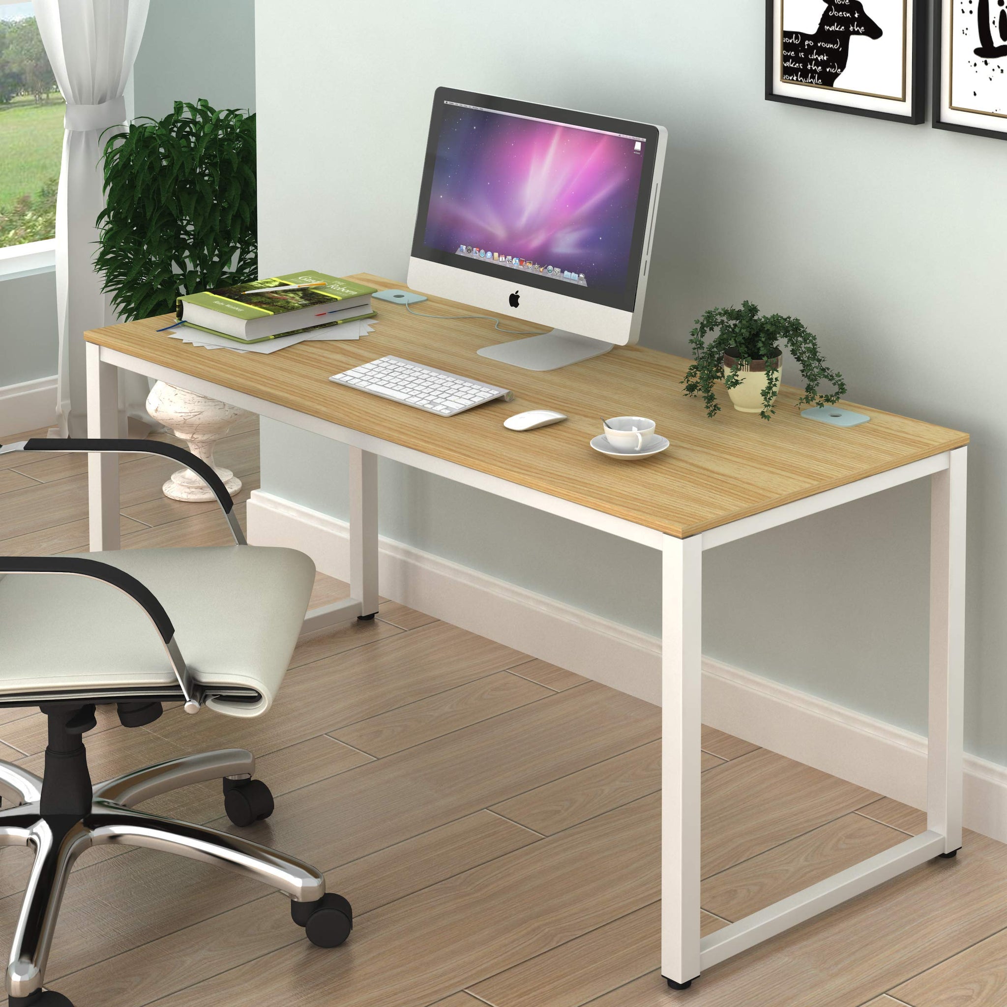 55 Inch Espresso Office Computer Desk for Professionals