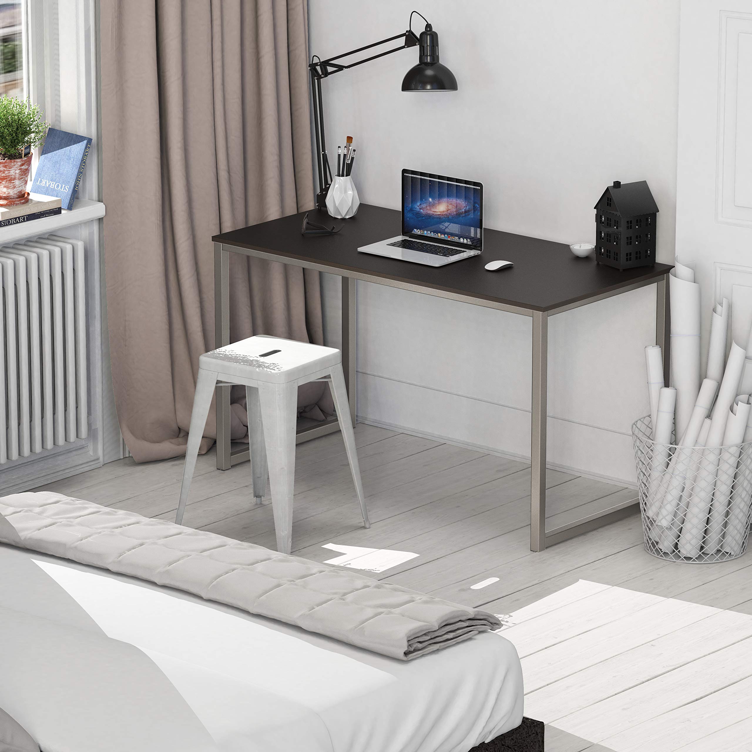 SHW 48 Inch Black Home Office Computer Desk