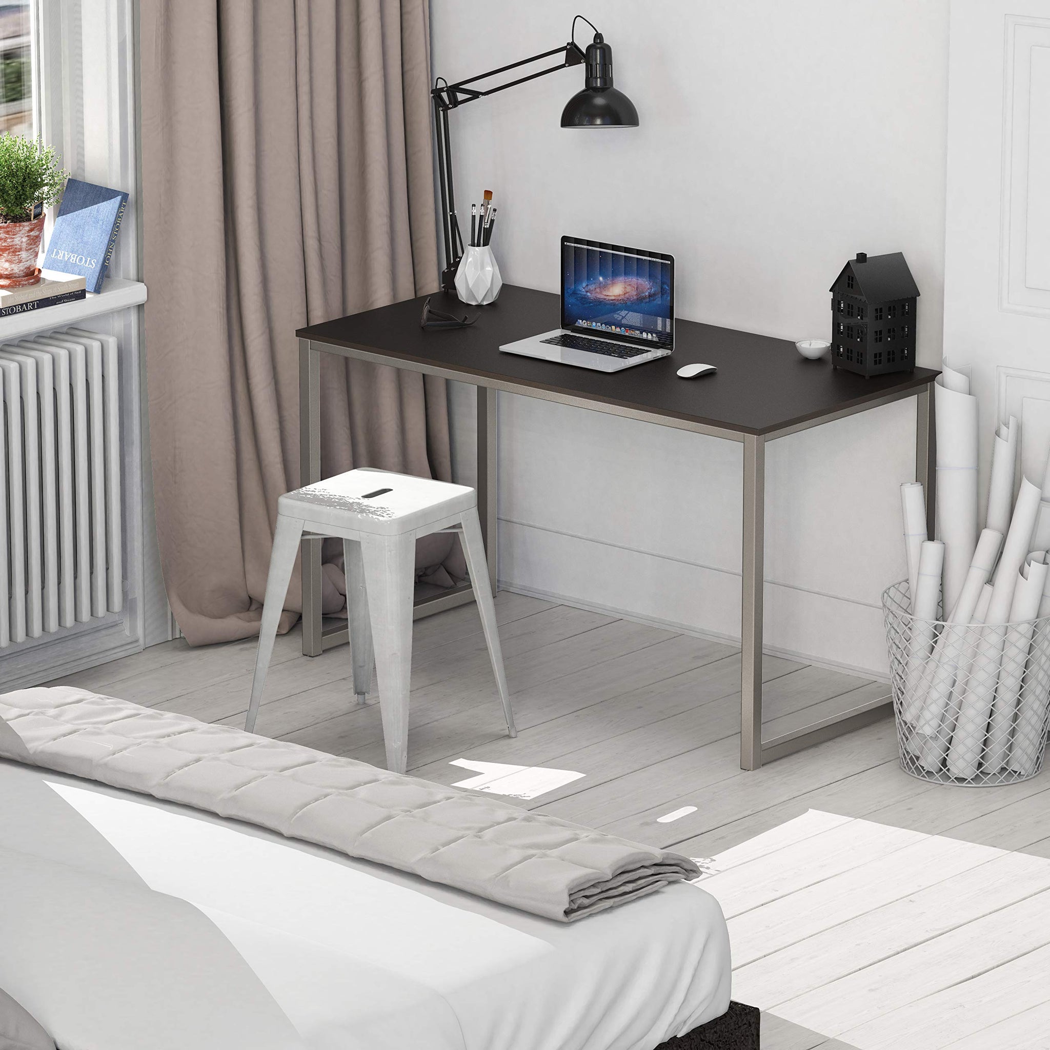 SHW 48 Inch Black Home Office Computer Desk