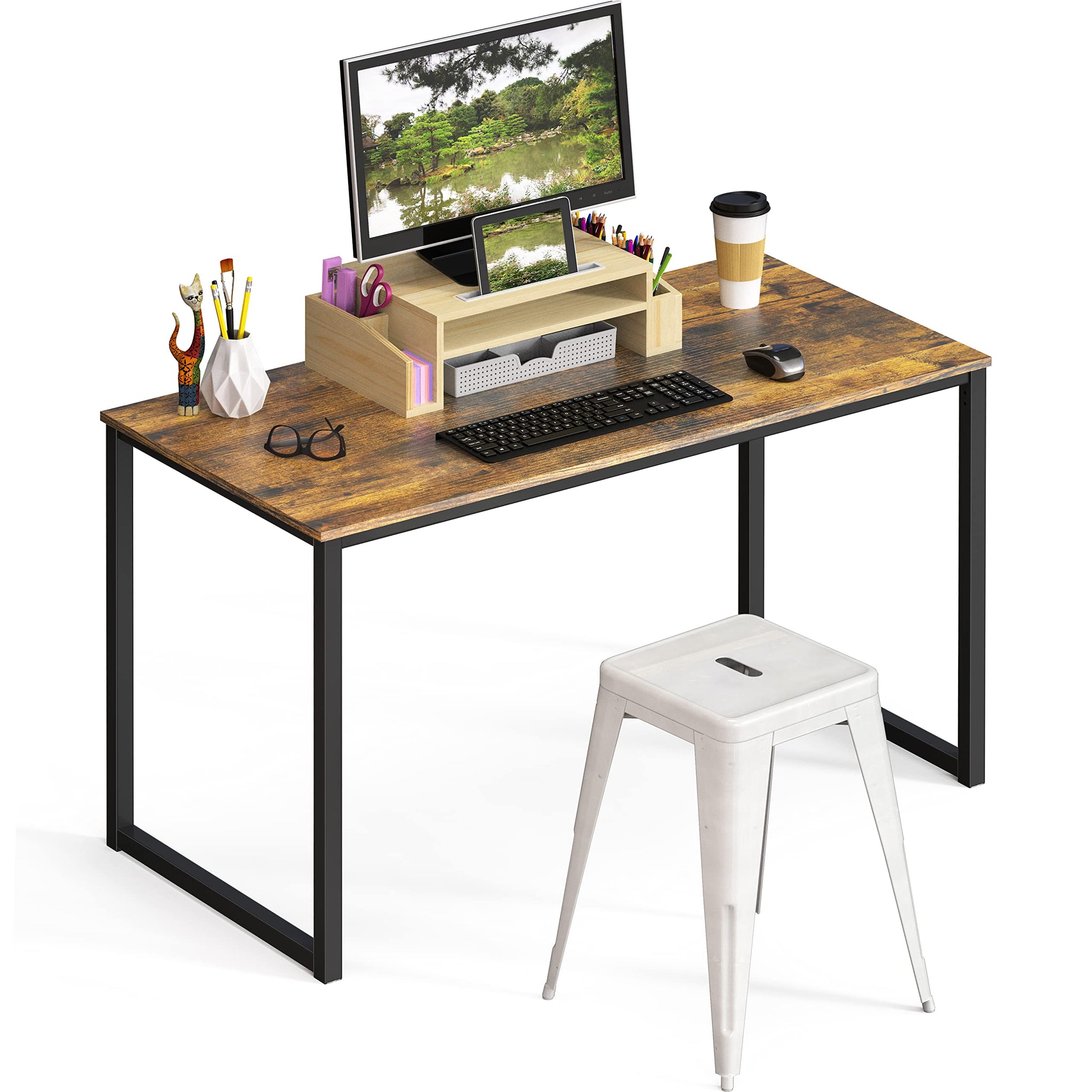SHW 48 Inch Black Home Office Computer Desk